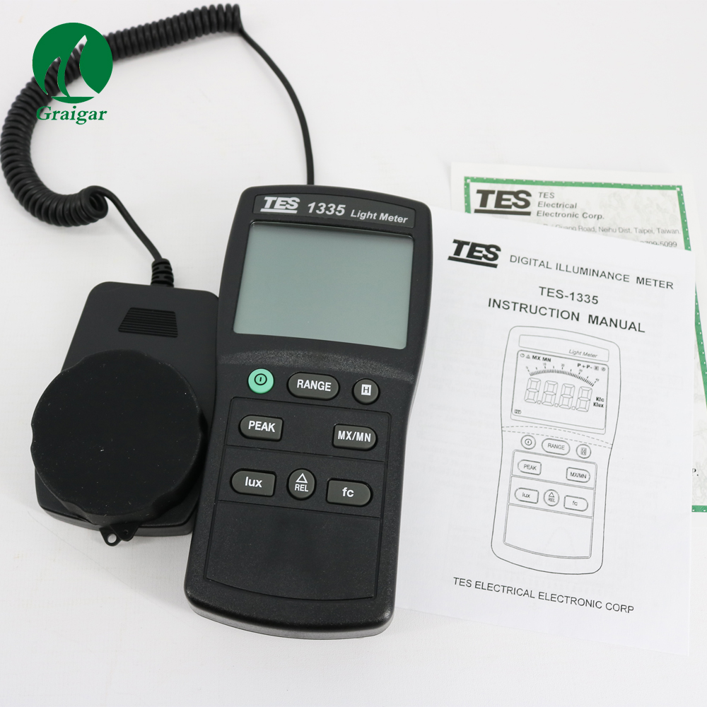 Lux Meter Digital Light - TES-1335 0~400,000루크스 범위의 고정밀 디지털 조도계