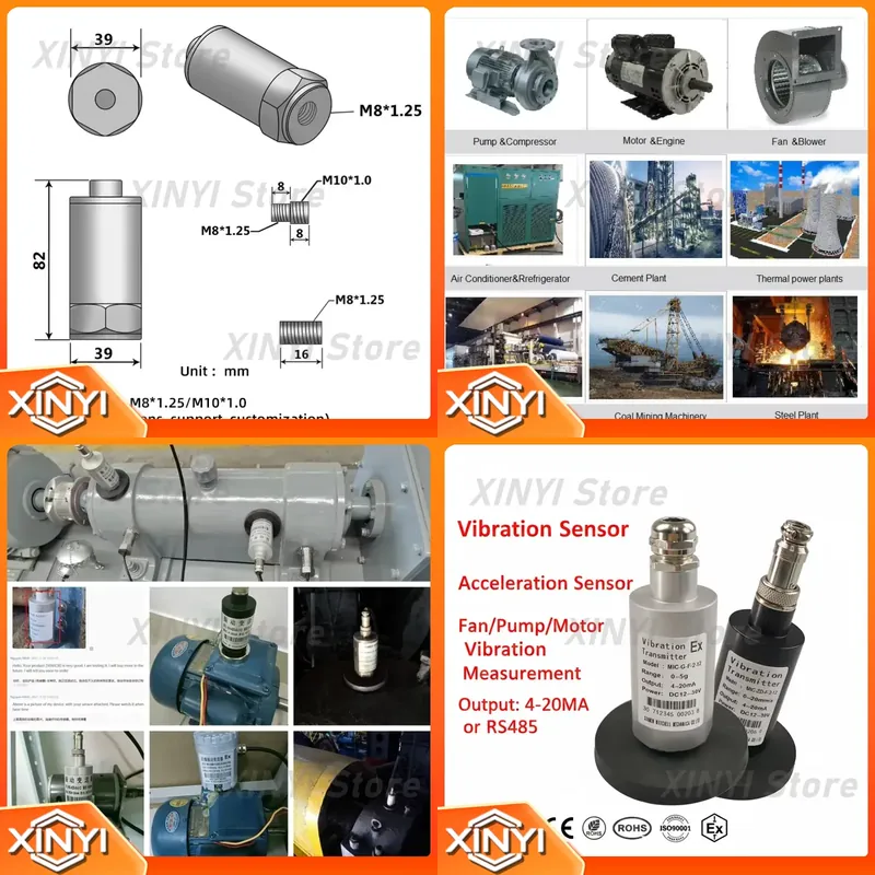 Vibration Sensor Accelerometer Industrial - Kehao 산업용 아날로그 가속도계 진동 센서
