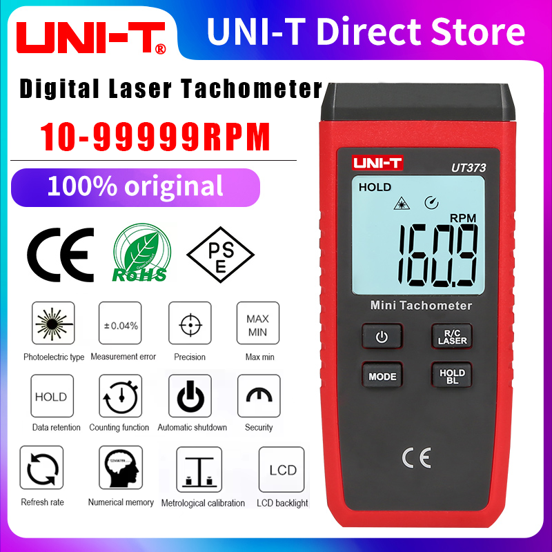 Tachometer Digital Laser Rpm - UNI-T 미니 디지털 레이저 타코미터 UT373