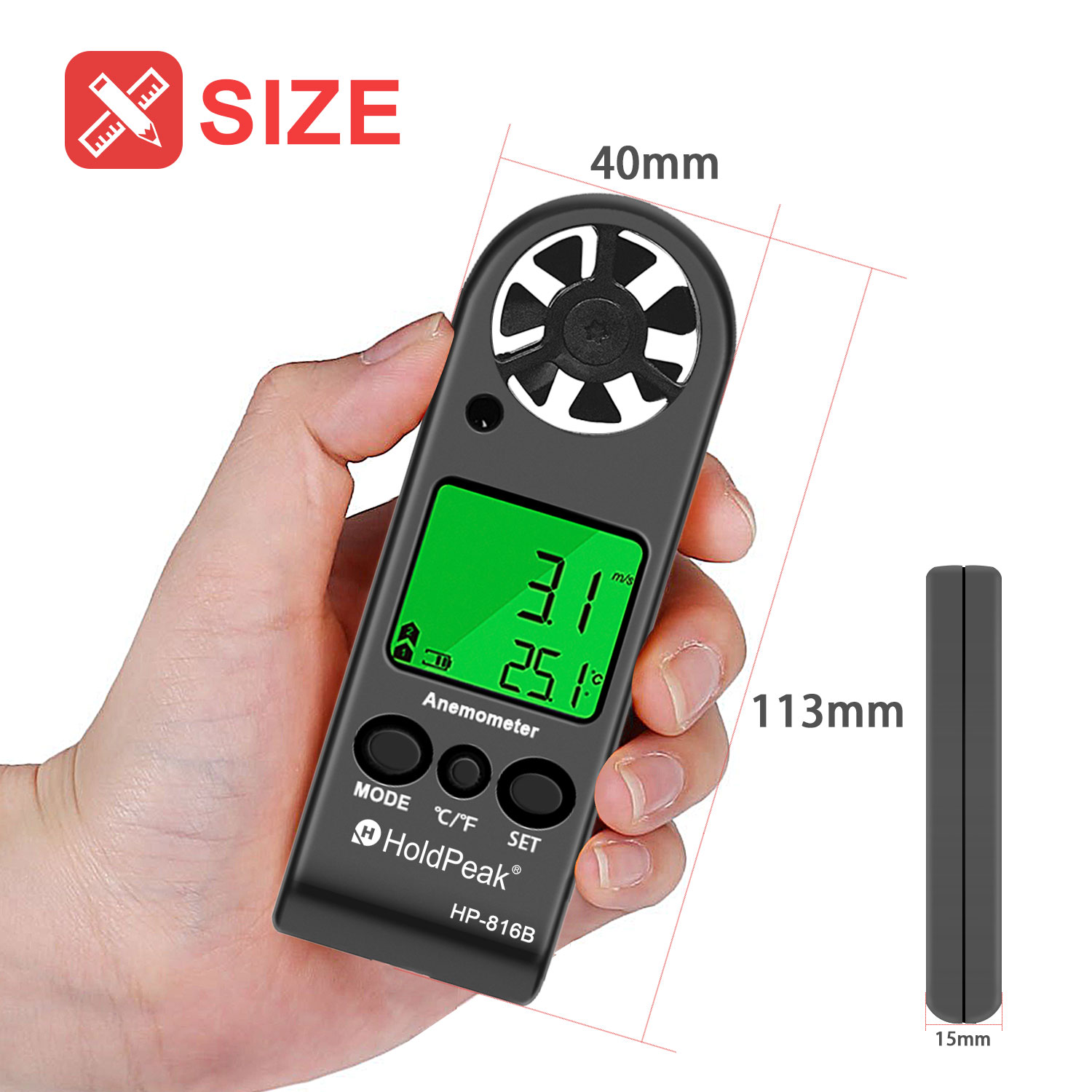 디지털 풍속계 풍속 측정기 5개 단위 LCD 백라이트  - Anemometer Digital Wind Speed 리뷰 및 가격