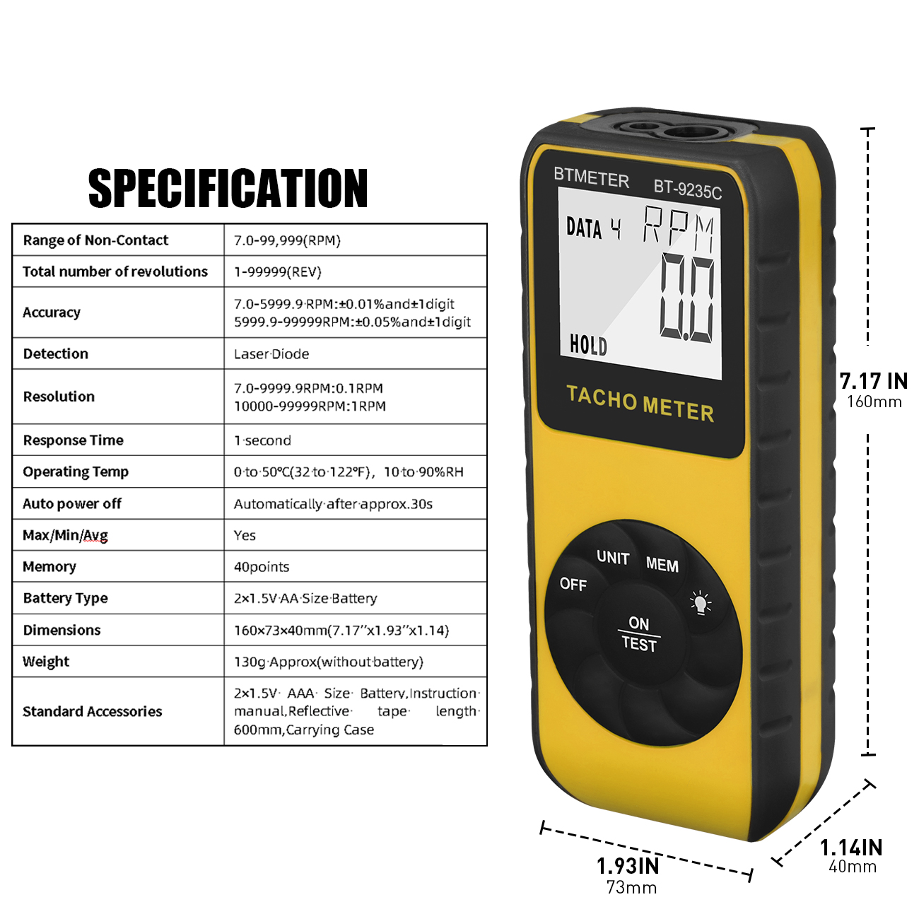디지털 레이저 회전 속도계, 비접촉식 RPM 측정기,  - Tachometer Digital Laser Rpm 리뷰 및 가격