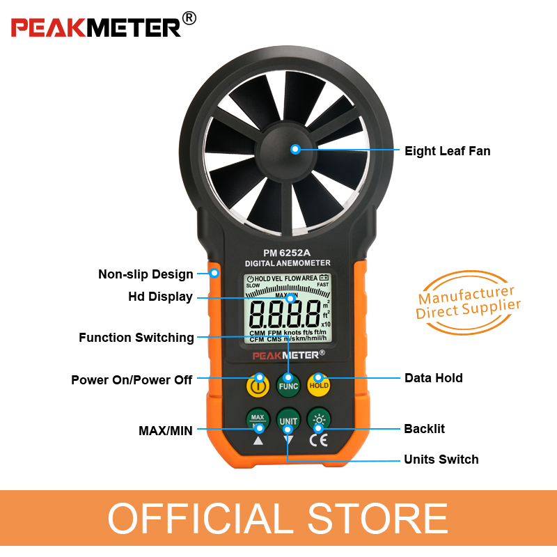 PEAKMETER PM6252A 휴대용 풍속계 LCD  - Anemometer Digital Wind Speed 리뷰 및 가격