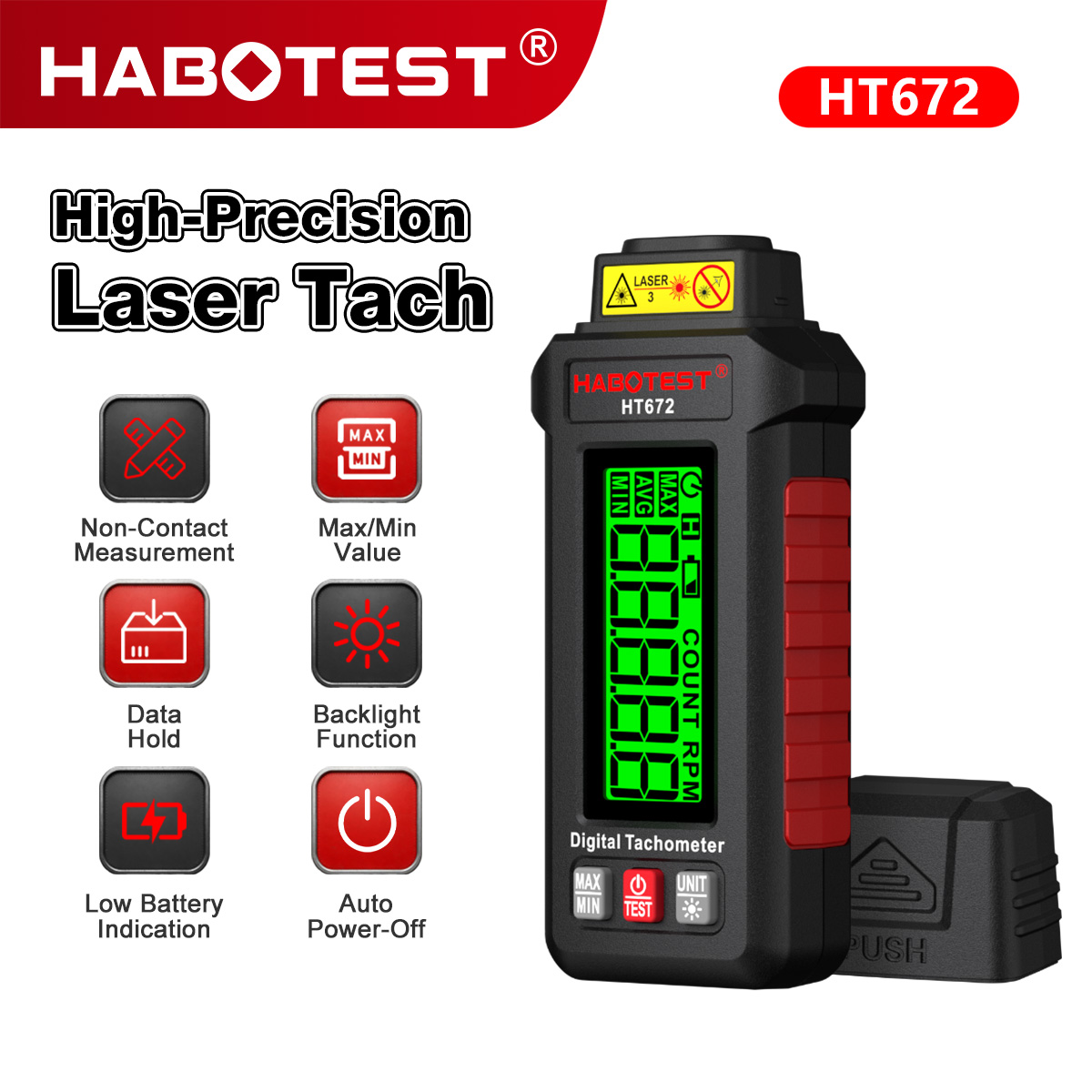 HABOTEST HT672 미니 디지털 레이저 회전 속 - Tachometer Digital Laser Rpm 리뷰 및 가격