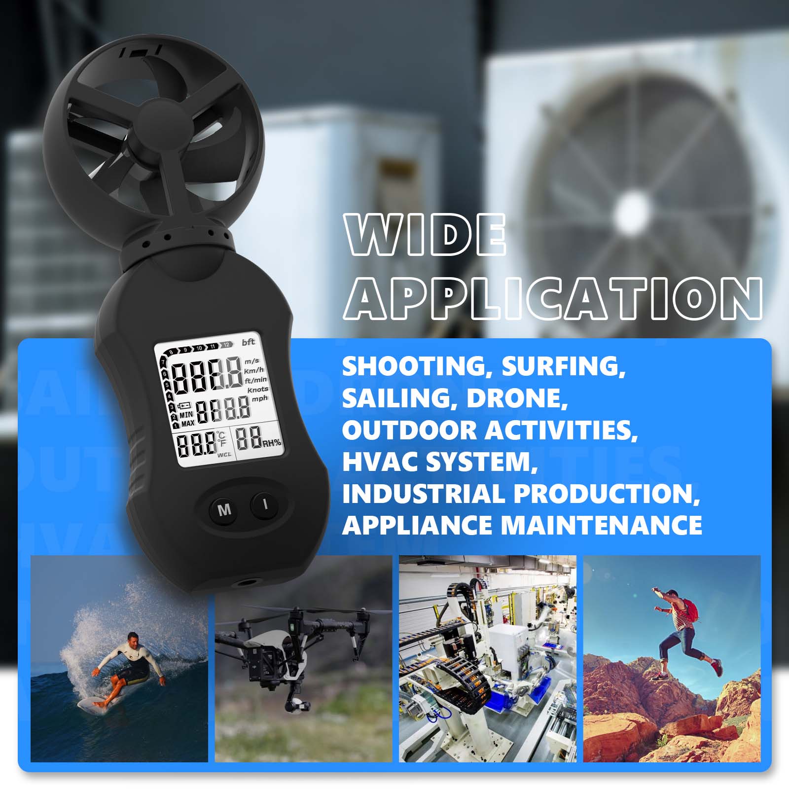 Holdpeak HP-877 LED 백라이트가 있는 휴 - Anemometer Digital Wind Speed 리뷰 및 가격