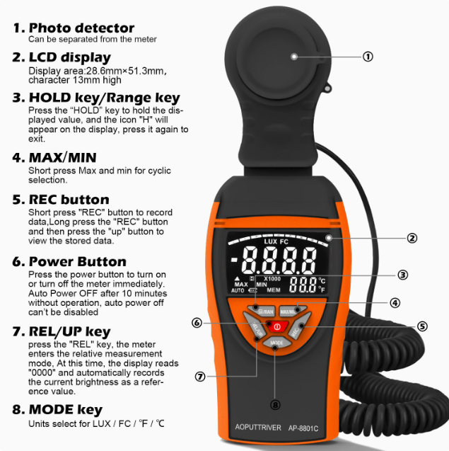 8801C 럭스미터 디지털 조명 테스터 400000Lu - Lux Meter Digital Light 리뷰 및 가격
