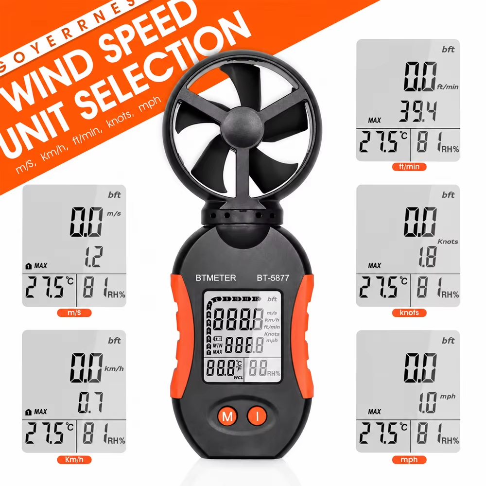 디지털 풍속계, 휴대용 풍속 측정기, 온도 및 습도 측 - Anemometer Digital Wind Speed 리뷰 및 가격