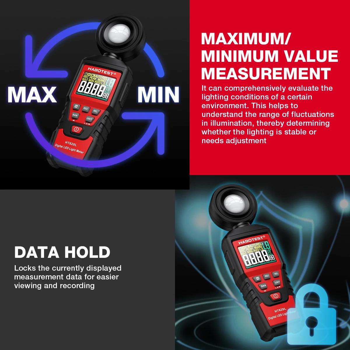 HABOTEST HT620 디지털 조도계, 휴대용 주변 - Lux Meter Digital Light 리뷰 및 가격